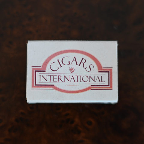 Cigars International matchbox, front