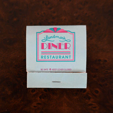 Landmark Diner matchbook, front