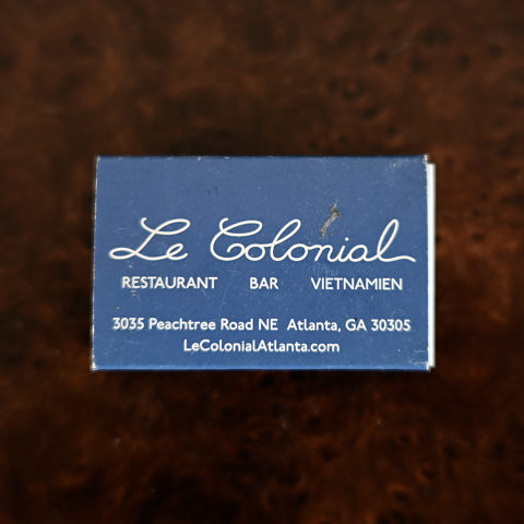 Le Colonial matchbox, back
