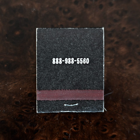 Buck Mason matchbook, back