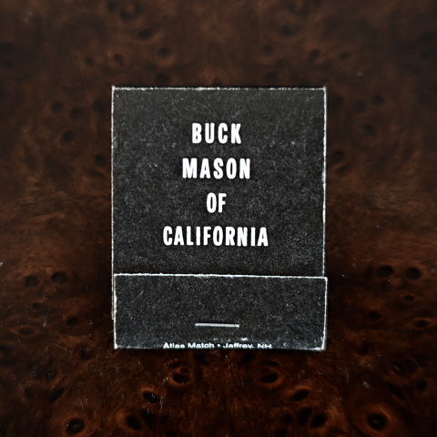 Buck Mason matchbook, front