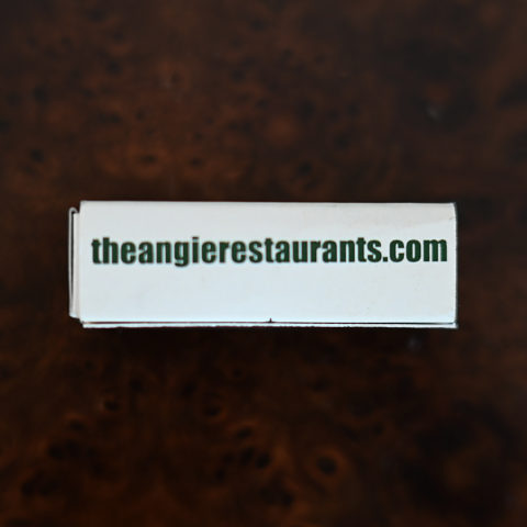 Bar Angie matchbox, back